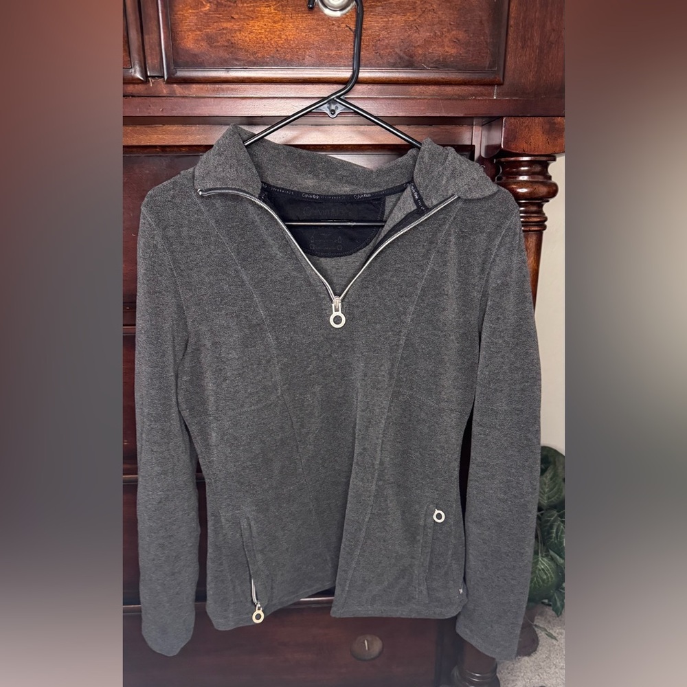 Calvin Klein Women's Gray Zip-Up Top